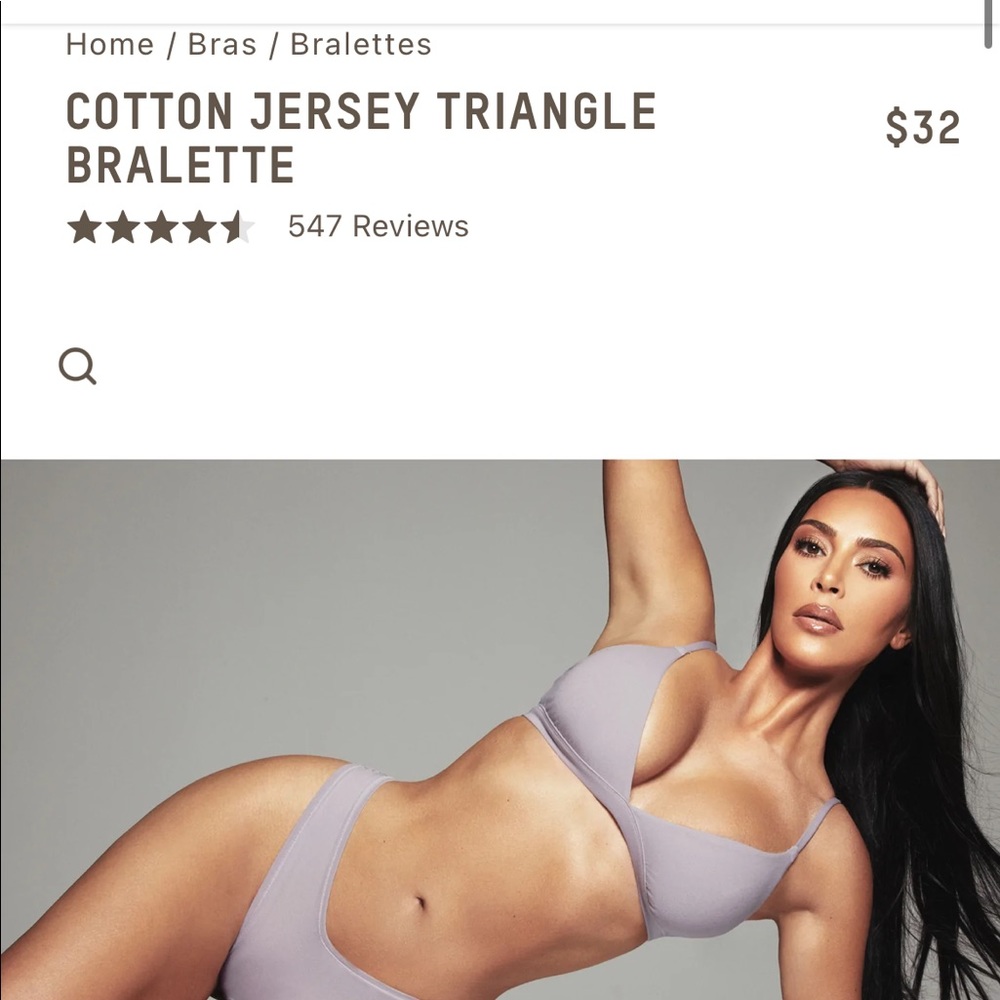 skims cotton jersey triangle bra iris mica